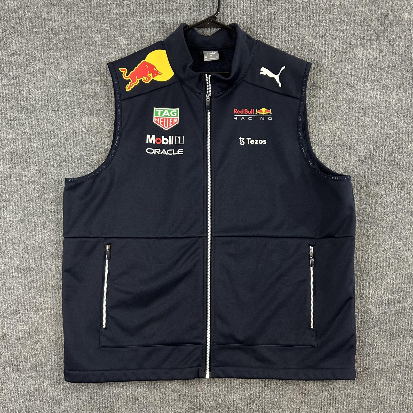 Red Bull Racing Jacket Vest Mens 2xl Blue Puma Formula 1 Oracle Mobil 1